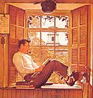 Norman Rockwell Canvas Paintings - Willie Gillis in College